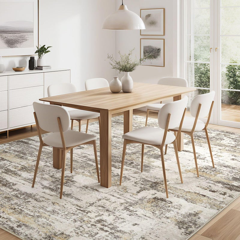 Jessibou Area Rug Living Roomï¼š8x10 Washable Rug Large Soft Abstract Modern Neutral Rug Stain Resistant & Non-Slip Carpet for Bedroom Dining Room Nursery - Aesthetic Home Office Room Decor - Gold Brown - Image 5