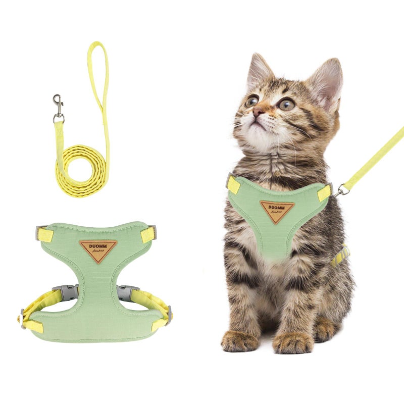 wanheart Cat Harness and Leash Set Escape-Proof Adjustable cat Leash and Harness Combo Suitable for All cat Breeds (Green, M) - Image 1