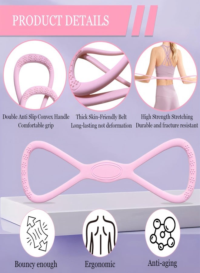 BADAO Figure 8 Fitness Resistance Band,Elastic Bands for Leg,Glute,Arm,Back Training Elastic Rope,Workout Chest/Shoulder Stretch Band,Home Gym Exercise Equipment for Yoga,Pilates,Stretching,Physical Therapy - Image 2