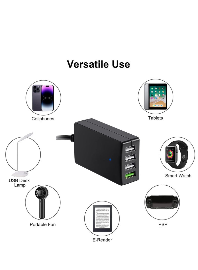 Generic DC Converter with Battery Clip, Portable 12V/24B to 5N 4 Port USB Charger Multiport Power Adapter, Automatically Identify Shunt Charging Compatible with iPhone Ipad Galaxy Smart Phone & Tablets  - Image 3