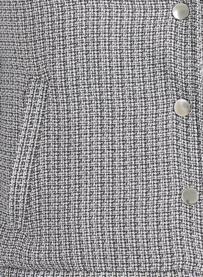 Styli Tweed Collared Jacket with Buttons - Image 3