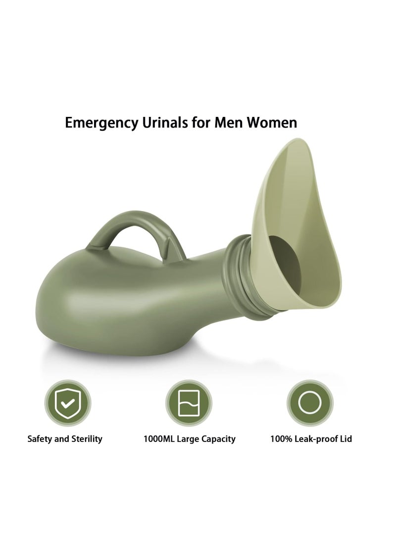 SYOSI - Travel Toilet Urinal Bottles, Urinal Pee Bottle with Funnel and Spill-Proof Screw Lid, Unisex Portable Urine Bottle Emergency Toilet for Car Travel Camping, 1000ML - Image 1
