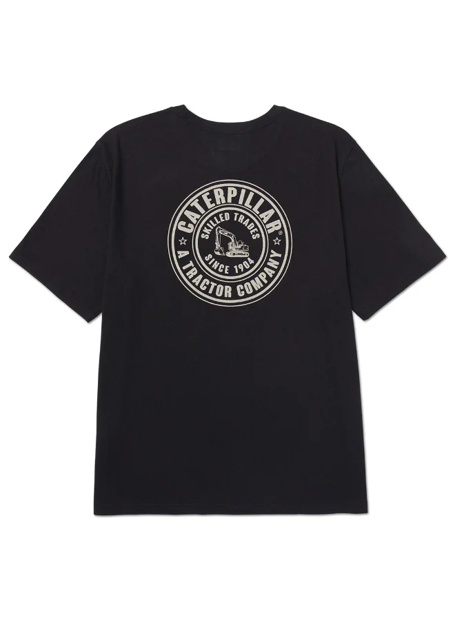 Caterpillar CAT Men’s Skilled Trade Graphic Tee – 60% Cotton 40% Recycled Polyester – Soft Jersey – Chest & Back Print