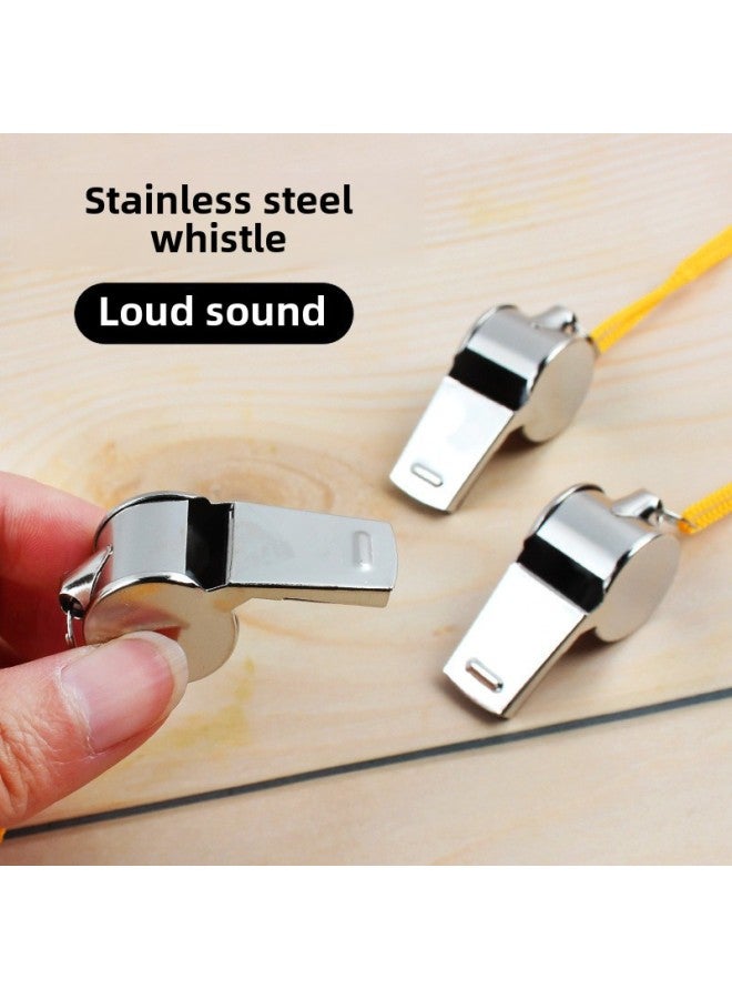 Generic Referee Special Whistle Metal Whistle Stainless Steel Iron Whistle Coach Special Command Whistle Outdoor Sports Whistle-Color:Individual Bag Of Metal Whistles [black Line] - Image 3