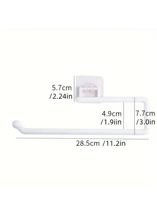White Wall Mounted Paper Towel Holder And Rice Washing Sieve No Drill Kitchen Storage Rack - Image 4