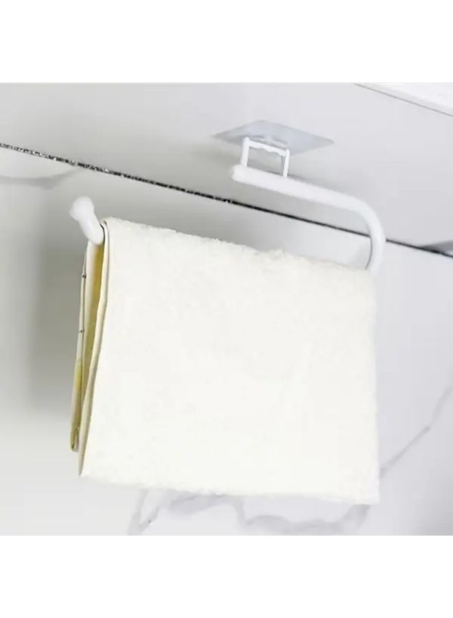 White Wall Mounted Paper Towel Holder And Rice Washing Sieve No Drill Kitchen Storage Rack - Image 2