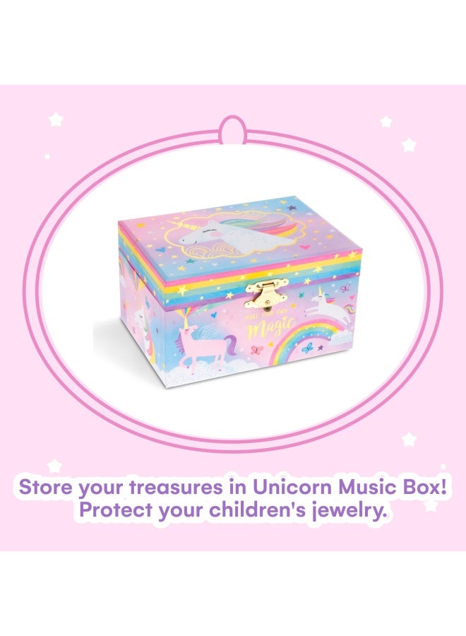 JewelKeeper Jewelkeeper Girl S Musical Jewelry Storage Box With Spinning Unicorn  Cotton Candy Unicorn Design  The Beautiful Dreamer Tune  Ideal Gifts For Little Girls - Image 4