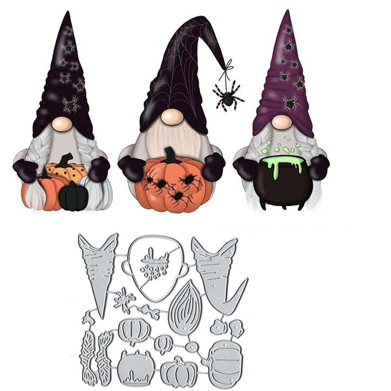 3pcs Halloween Pumpkin Metal Die CutsHalloween Spider Ghost Santa Christmas Card Cutting Dies Cut Stencils DIY Scrapbooking Album Decorative Embossing Paper Dies Festival Card Making