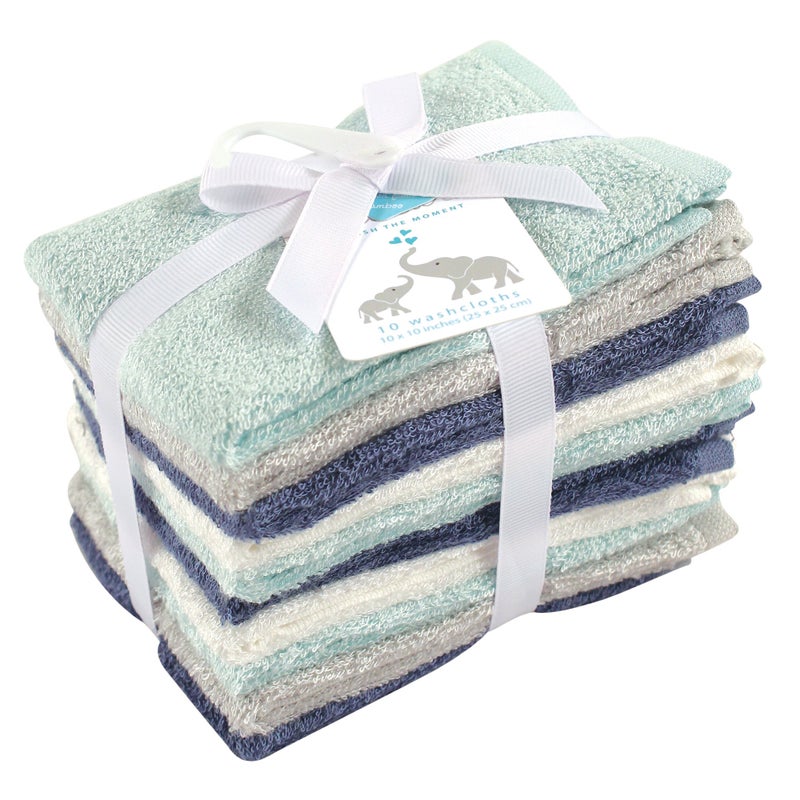 Little Treasure Unisex Baby Rayon from Bamboo Luxurious Washcloths, Denim Mint, One Size - Image 3