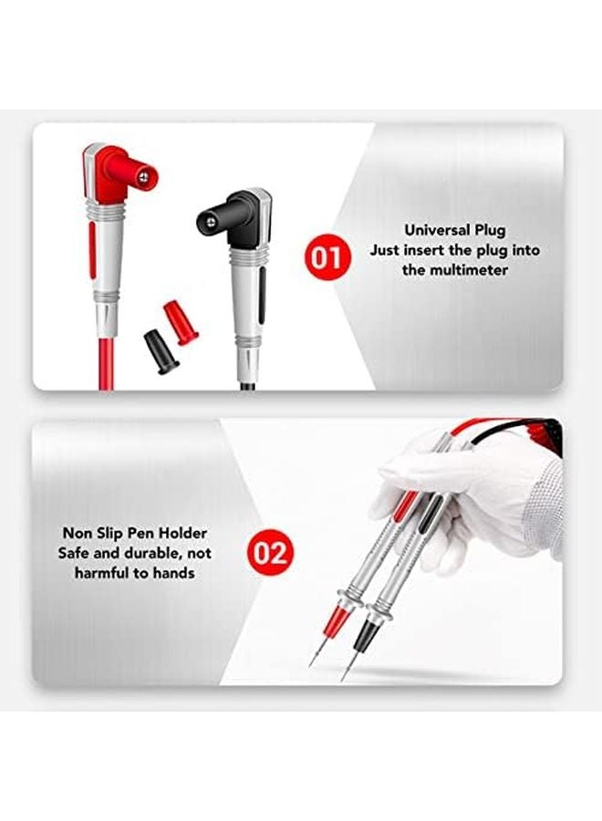 قطعتان من مجسات الملتيميتر، رؤوس دقيقة قياس 0.3 مم، قلم مسبار، قابس 35 مم، 20 أمبير، مادة PU نحاسية. - Image 3