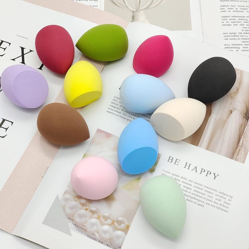 IBBO Colorful Makeup Beauty Blender Sponges, Colorful Beauty Blender Sponge Foundation Blending Sponge Ideal for women Makeup Highlighters, Beauty Blender for Blending Face Makeup (Pack of 12) - Image 3