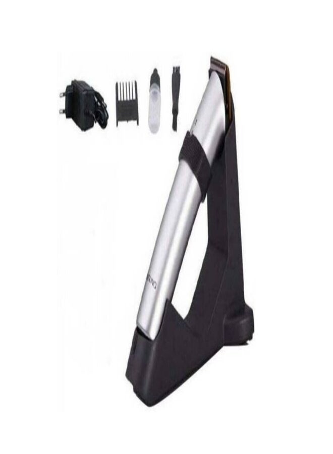 Dingling Professional Male Hair Clipper / Shaver, Rechargeable, Stainless Steel Material, 110-220V 50/60Hz Power, Auto Overload Off, Silver - Black | RF608 - Image 2