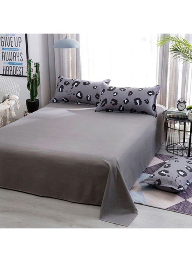 NIBEMINENT 4-Piece Printed Bedding Set combination Grey Pillowcase 48x74 Cm, Bed Sheet 230x230 Quilt Cover 180x220cm - Image 2