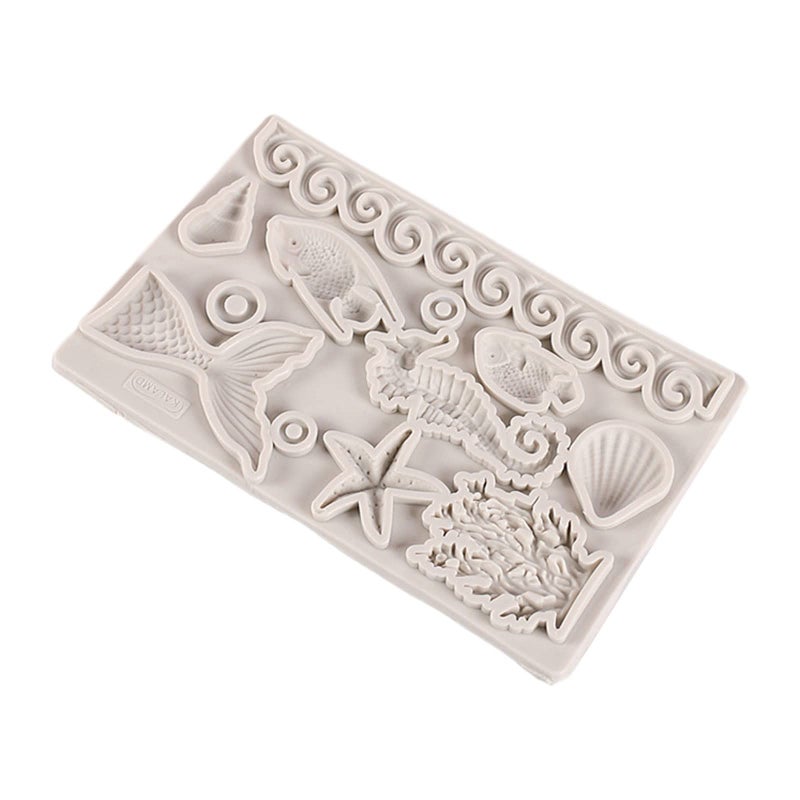 Marine Theme Chocolate Mold Seashell Turtle Starfish Fondant Molds For Baking Cake Decorating Color B - Image 2