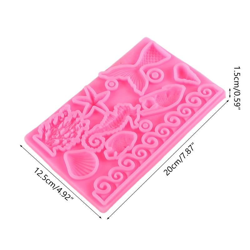 Marine Theme Chocolate Mold Seashell Turtle Starfish Fondant Molds For Baking Cake Decorating Color B - Image 5