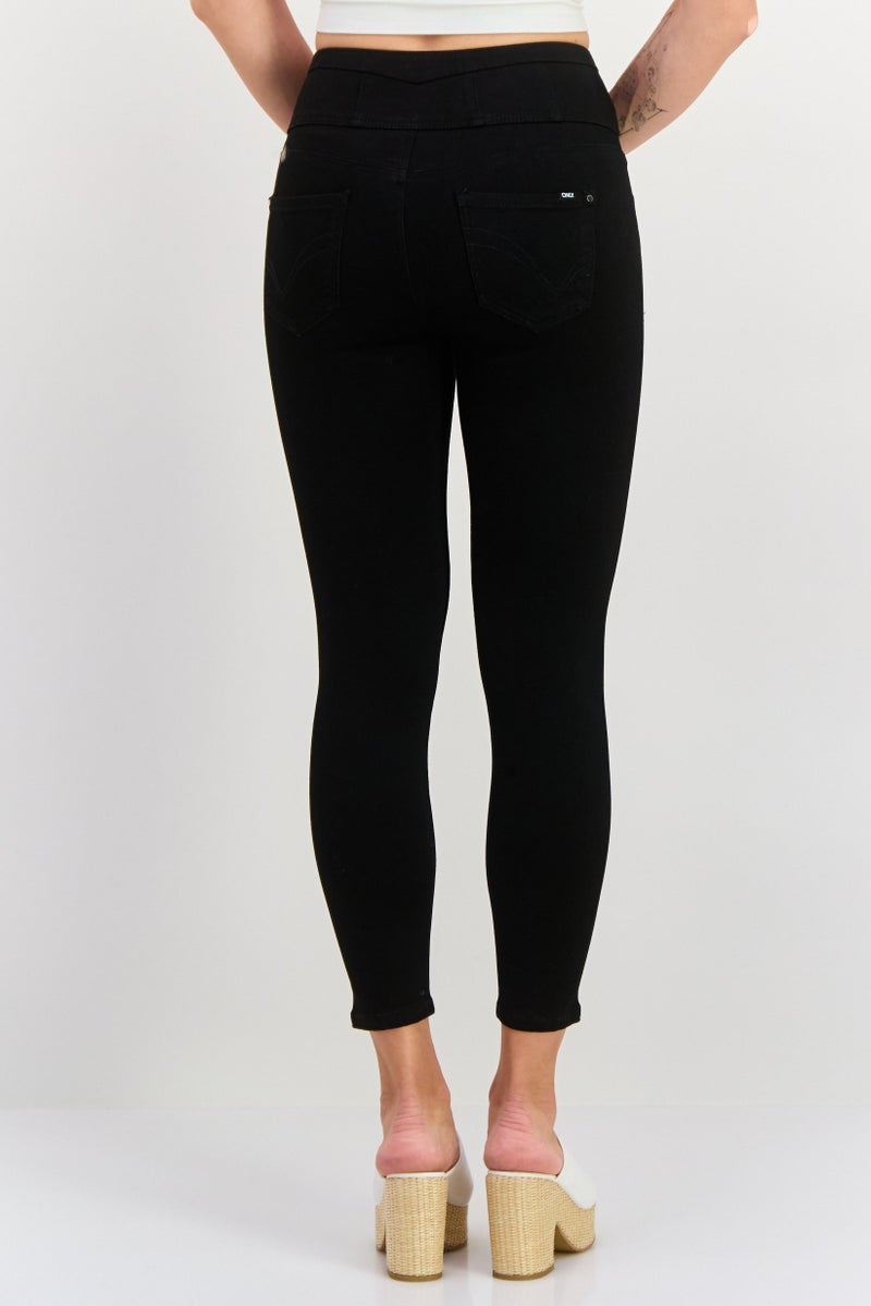 ONLY Women Skinny Fit Plain Stretchable Jeans, Black - Image 4