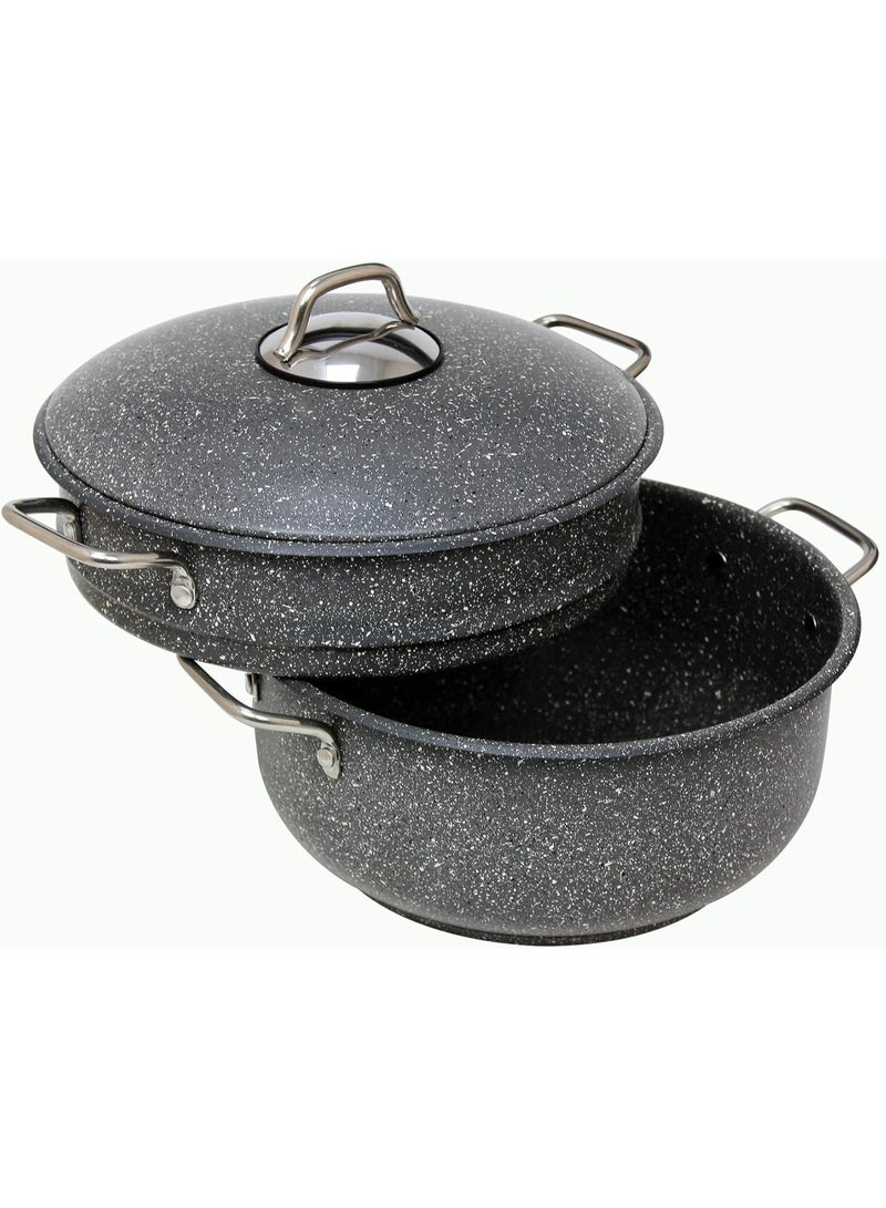 Hascevher 26 cm Grey Granite Germanitium Steamer Manti Pot 6 Piece Multi-Purpose Stackable Cooking Pot Set for Dumplings Vegetables and Healthy Meals - Image 4