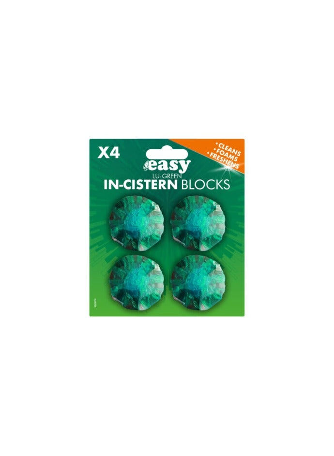 Easy-In Cistern Blocks-Quad (4x38g) -Green – Economic Toilet Freshener for Cisterns & Septic Tanks