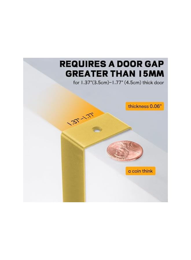 promass Over Door Hanger, Over Door Hook, Moving 6-Hooks, Door Coat Rack for Hanging, Aluminum Heavy Duty Door Organizer for Towel Robe Hat Bag, Door Hangers for bedroom(Gold) - Image 2