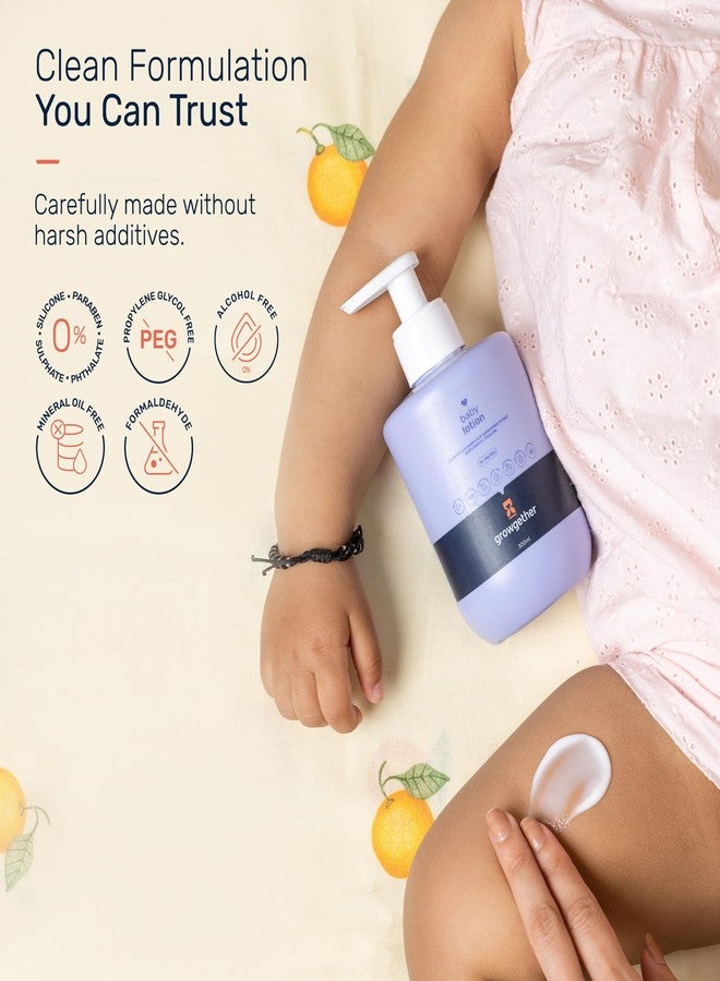Growgether Baby Lotion 300ml | Newborn Lotion for 0+ Months | Dermatologist Tested, Pediatrician approved Hypoallergenic & Vegan | 8 Toxin-Free Formula | Non-Sticky Moisturizer | Suitable for baby’s delicate skin - Image 4