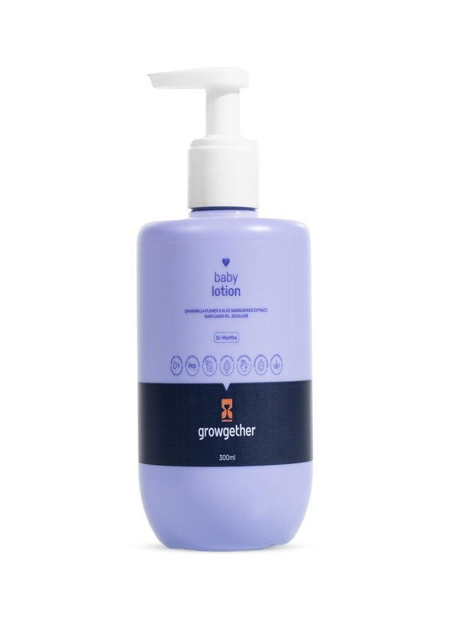Growgether Baby Lotion 300ml | Newborn Lotion for 0+ Months | Dermatologist Tested, Pediatrician approved Hypoallergenic & Vegan | 8 Toxin-Free Formula | Non-Sticky Moisturizer | Suitable for baby’s delicate skin - Image 1