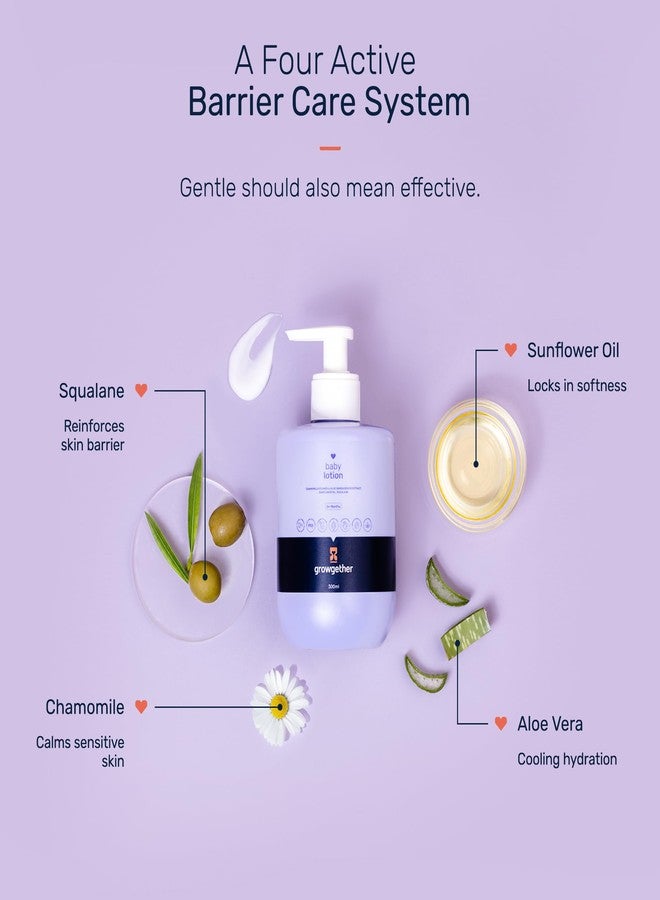 Growgether Baby Lotion 300ml | Newborn Lotion for 0+ Months | Dermatologist Tested, Pediatrician approved Hypoallergenic & Vegan | 8 Toxin-Free Formula | Non-Sticky Moisturizer | Suitable for baby’s delicate skin - Image 3