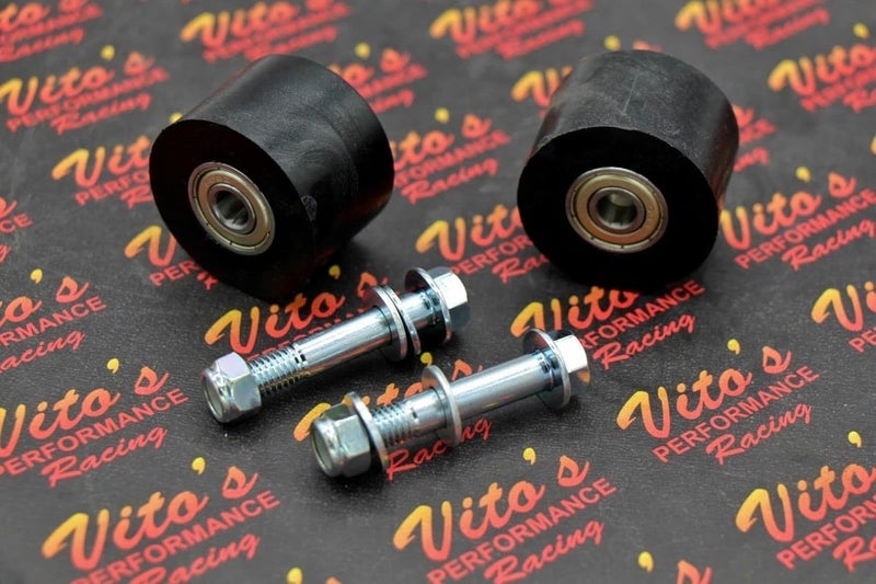 vitos performance 2 x fits Yamaha Banshee 87-06 Chain roller upper + lower swingarm 42mm BLACK Vito's - Image 1