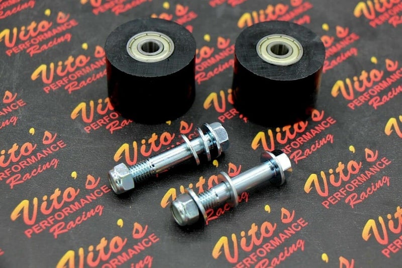vitos performance 2 x fits Yamaha Banshee 87-06 Chain roller upper + lower swingarm 42mm BLACK Vito's - Image 2