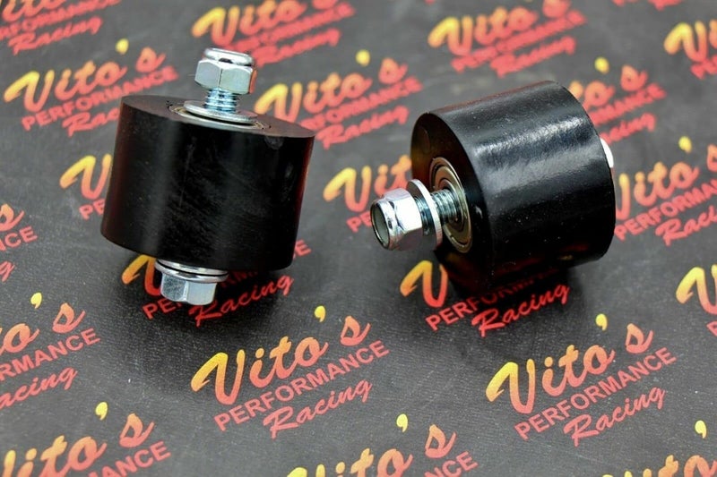 vitos performance 2 x fits Yamaha Banshee 87-06 Chain roller upper + lower swingarm 42mm BLACK Vito's - Image 3