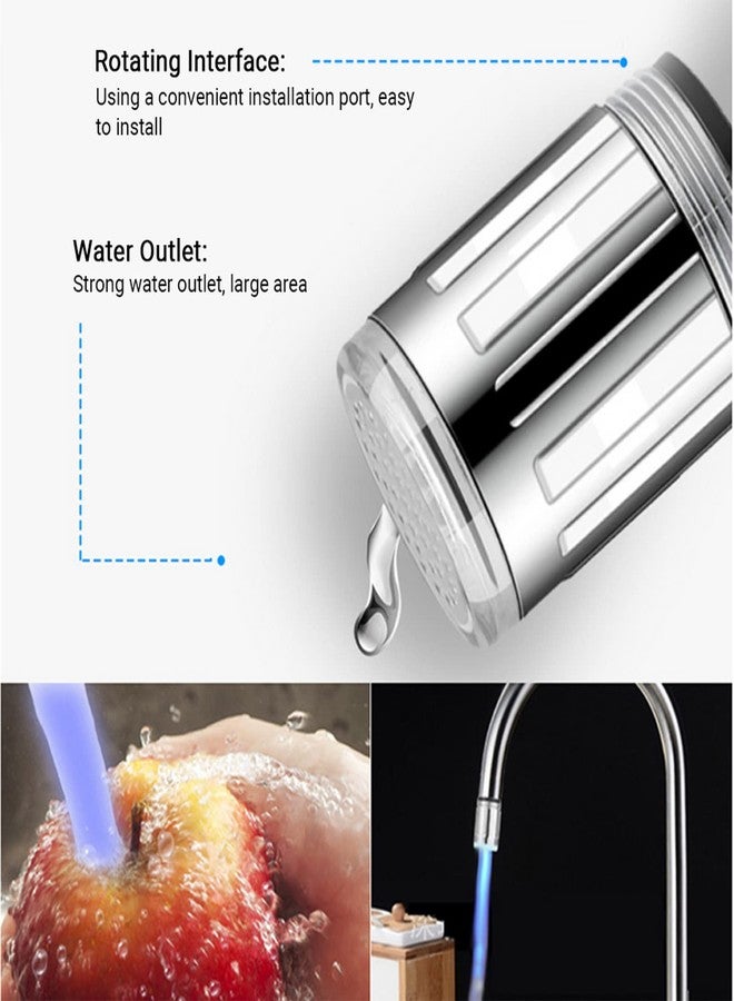 Zerodis Temperature Sensitive 3 Color Gradient LED Water Faucet Colors Changing LED Water Stream Faucet Tap Cold and Hot Water Mixer Sink Tap for Kitchen and Bathroom - Image 3