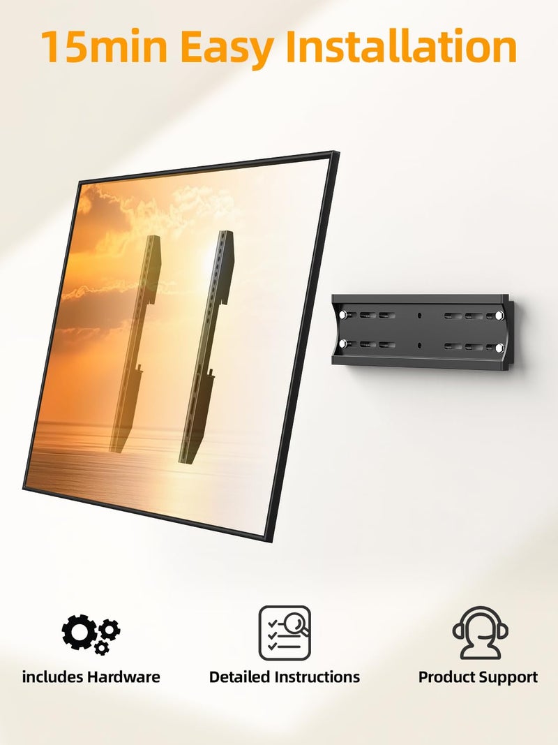 IWORKBOARD 43 50 55 inch Fixed Low Profile TV Wall Mount for 24-65 inch LED/LCD & Flat/Curved TVs, Universal Wall Mount Bracket with Safe Lock, Max VESA 400x400mm, up to 99Lbs & 16 '' Stud - Image 3