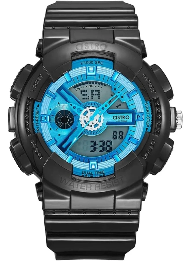 ASTRO Astro Men's Watch, Analog-Digital Display and Polyurethane Strap - A22207-PPBL, Black