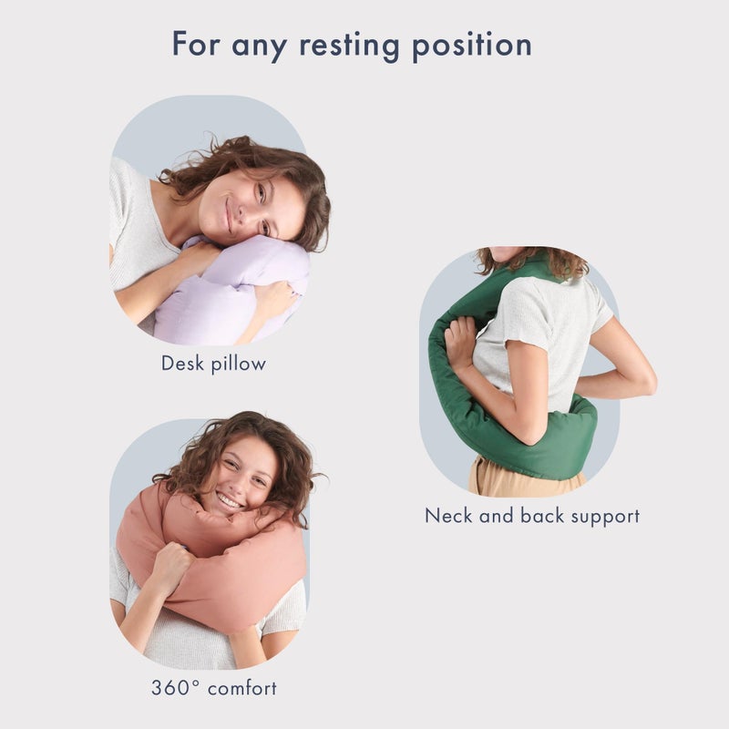 Huzi Huzi Infinity Pillow - Travel Neck Pillow - Versatile Soft 360 Support Scarf - Machine Washable - Home Travel Flight Road Trips (Navy)  - Image 5