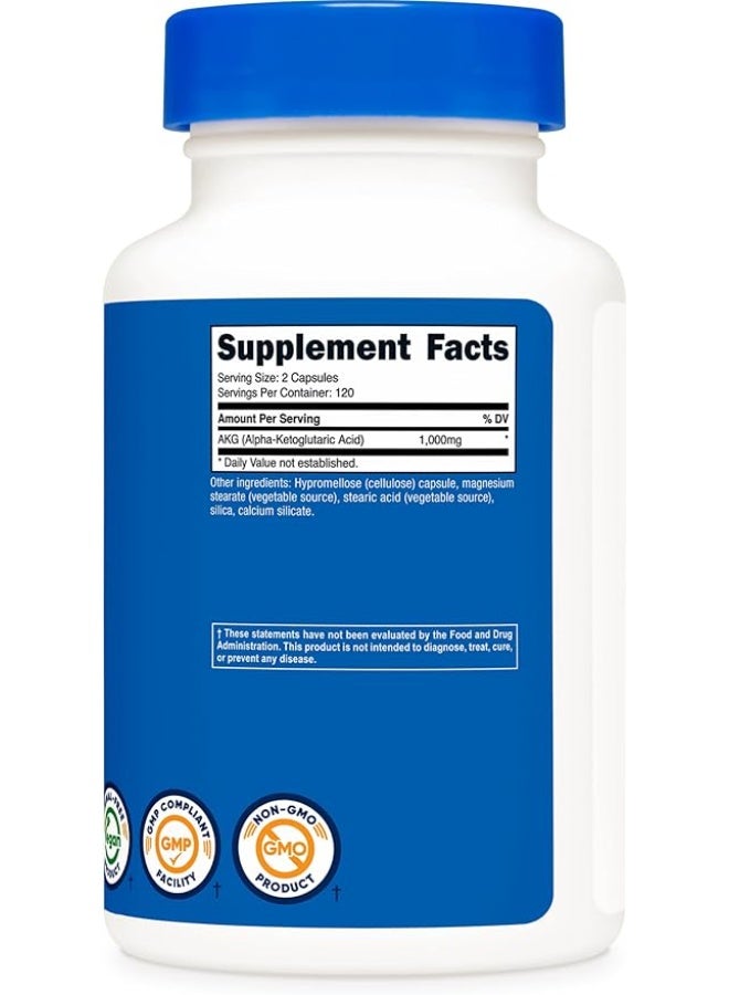 نوتريكوست، حمض ألفا كيتوغلوتاريك (AKG)، 240 كبسولة (500 ملغ لكل كبسولة) - Image 5