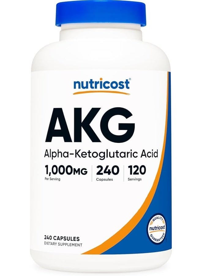 نوتريكوست، حمض ألفا كيتوغلوتاريك (AKG)، 240 كبسولة (500 ملغ لكل كبسولة) - Image 1
