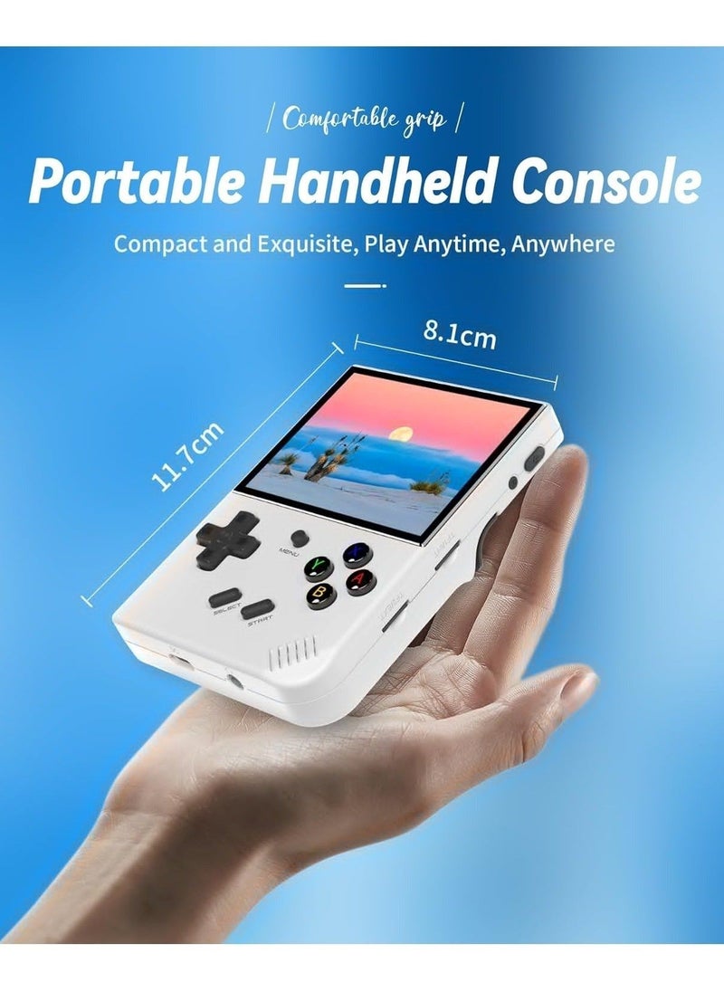 ANBERNIC  - RG35XX Plus Linux Handheld Game Console, 3.5'' IPS Screen, Pre-Loaded 6900 Games, 3300mAh Battery, Supports 5G WiFi Bluetooth HDMI and TV Output (64GB, White) - Image 1