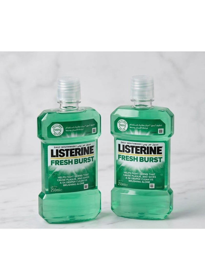 Fresh Burst Daily Mouthwash - 250 ml (2 bottles)