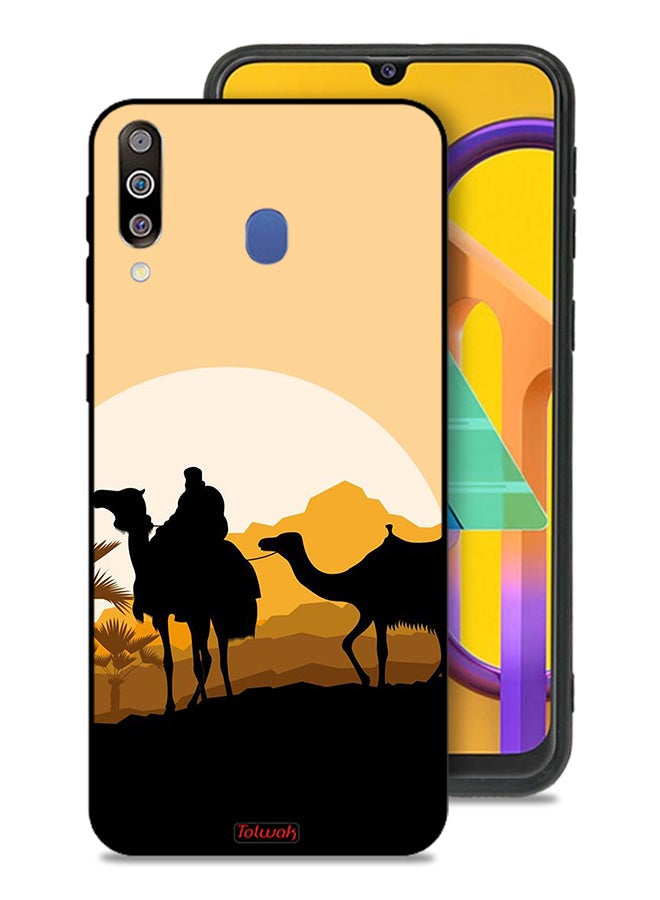 Tolwak Samsung Galaxy M30 Protective Case Cover Camels In Desert Art - Image 1