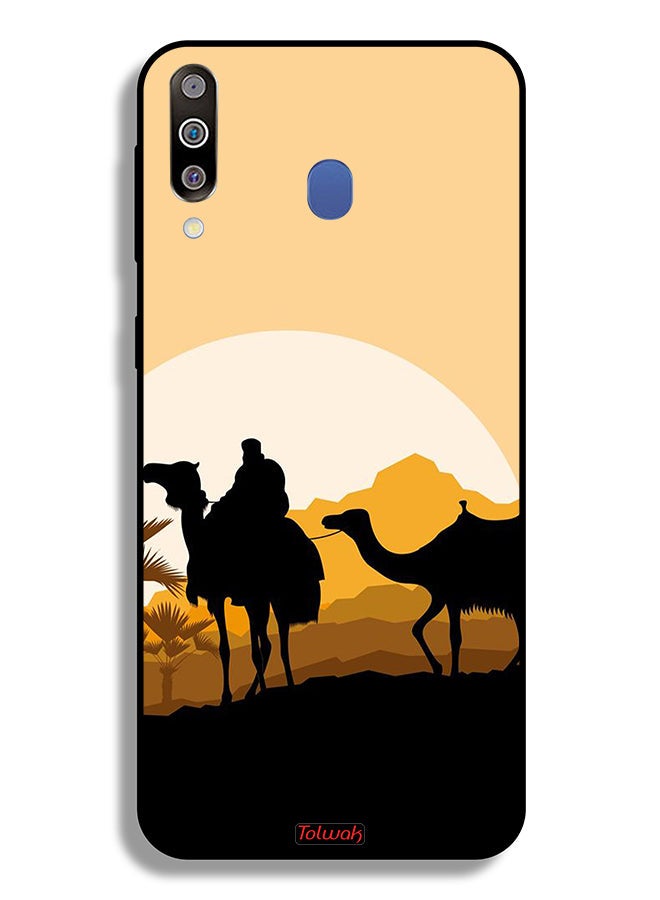 Tolwak Samsung Galaxy M30 Protective Case Cover Camels In Desert Art - Image 2