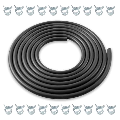 WOTIAN 316 Inch ID Fuel Line Hose 10 Feet for Honda Predator Champion Predator Generac Small Engine Generator Mini Bike GoKart Rubber Gas Line Hose w 20 Clamps - Image 1