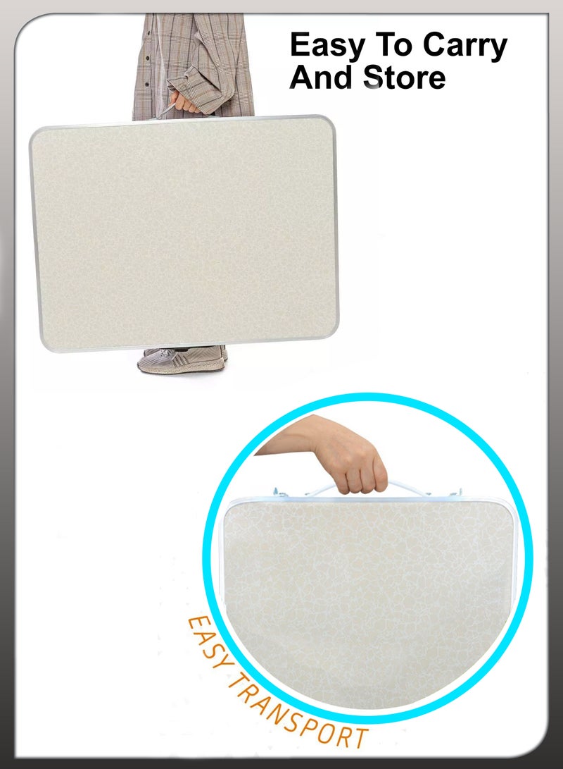 DBLEW طاولة تخييم قابلة للطي من الألمنيوم للتنزه والنزهات وحفلات الشواء، مكتب قابل للطي، محمول للاستخدام الداخلي والخارجي في الحدائق، حجم غير مطوي 80x68x60 سم - Image 5