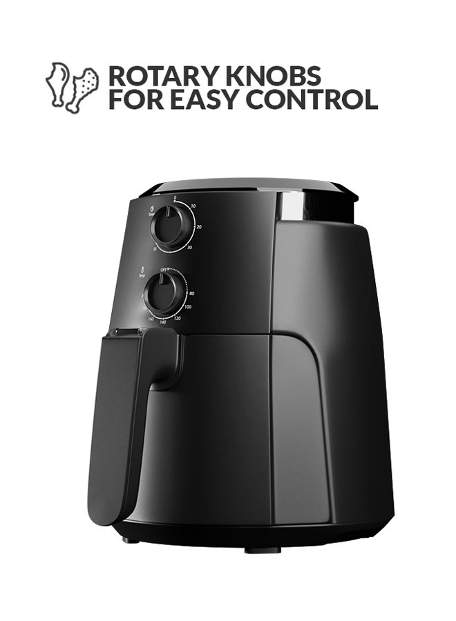 evvoli 4L Air Fryer, 3D Airflow System, Non-Stick Multi-Layer Basket, Less Oil Cooking, Adjustable Time & Temperature 4 L 1500 W EVKA-AF4001BS Black - Image 3