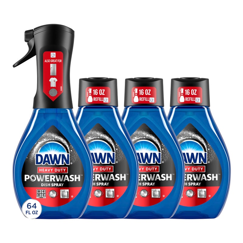 Dawn Powerwash Heavy Duty Dish Spray All-Purpose Cleaner and Degreaser, 64oz, 1 Starter Kit + 3 Refill - Image 1
