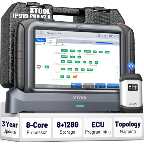 XTOOL IP919 PRO V2.0 ECU Programming Scan Tool, Topology Mapping OBD2 Scanner, 4000+ Bidirectional Test, 51+ Reset, Upgrade of D9S PRO, Automotive ADAS Scanner for Car, FCA/CAN FD/DoIP - Image 1