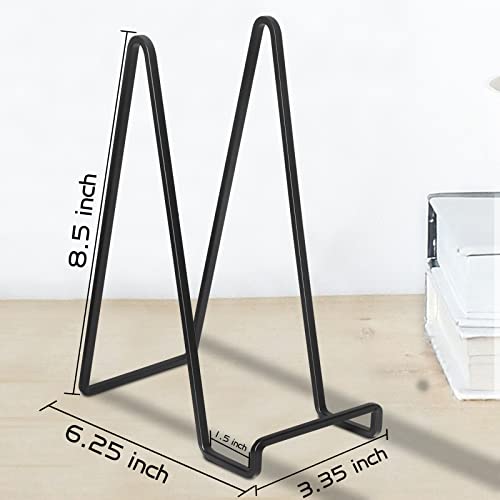 Decolore 4 Pack 8.5 Inch Black Picture Stands for Display Square Plate Holder Display Stand Frame Stand for Picture, Decorative Plate, Photo Easel and Artistic Work - Image 2