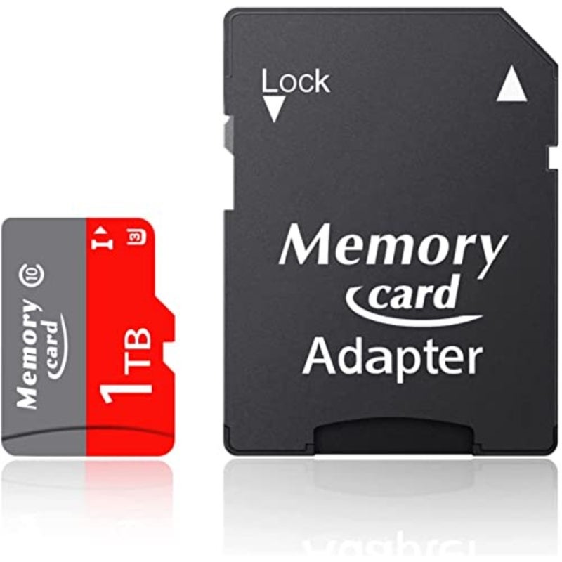 بطاقة Micro Card 1024GB TF Card C10 U3 UHS-1 A1 للكاميرا/كاميرا الحركة: تخزين عالي السرعة، جسم بلاستيكي، أسود، أداء موثوق - Image 1