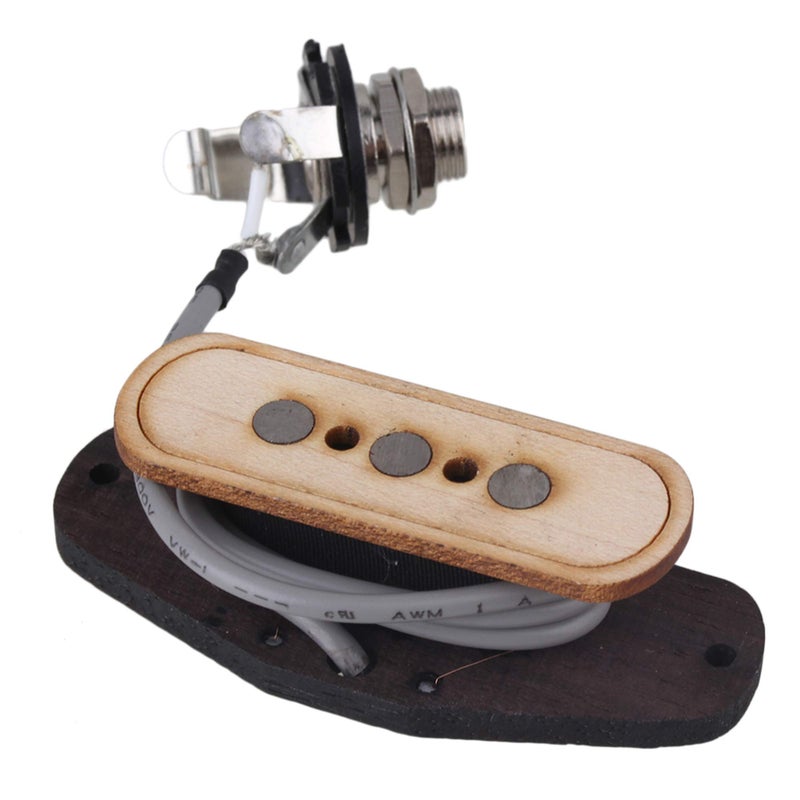 lovermusic Wooden Hole Dia 6.35mm 3 String Guitar Pickup,Electric Cigar Box Guitar Pickup Guitar Replacement Parts - Image 1