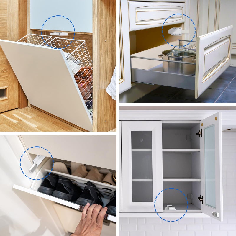 Jiayi Magnetic Push Latch Heavy Duty Jiayi Push to Open Cabinet Hardware Magnetic Touch Latches for Large Door Push Release Latch Kitchen Drawer Push Catch Press Out Latch (White, 2 Pack) - Image 3