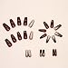 RikView Red Press on Nails Medium Fake Nails Glitter Nails Square Acrylic Nails Glossy Full Cover Nails 24 PCs/Set (Medium Red Glitter) - Image 3