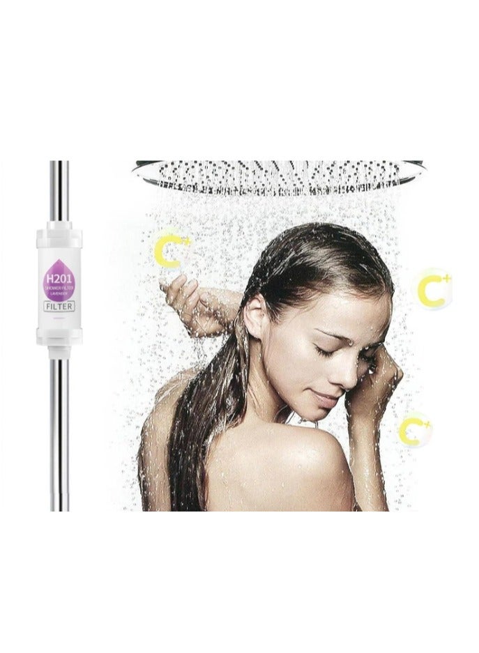 OASIS-TH Shower Soaker, Vitamin C Shower Head Filter, Hard Water Softener, Chlorine and Fluoride Shower Filter, Water Purification Filter Shower Head with Beads, Healthy Skin, Easy Install (Lavender)  - Image 4